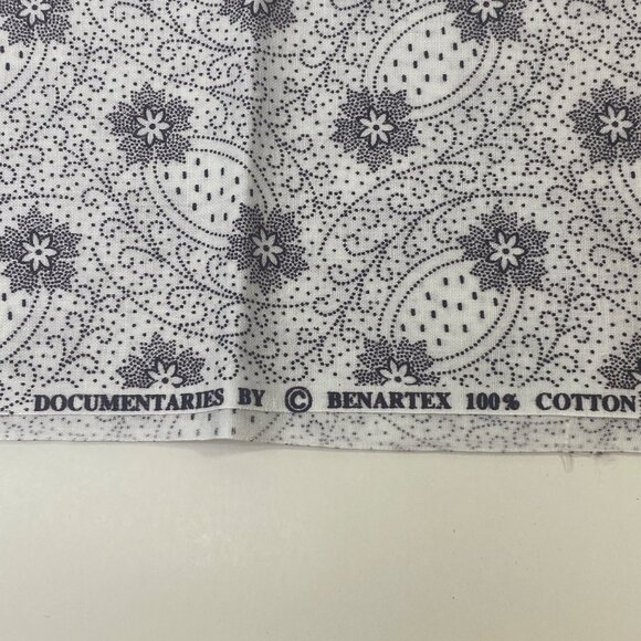 1/2 Yard Quilting White Black Documentaries by Benartex Cut Craft Quilting - Picture 4 of 5
